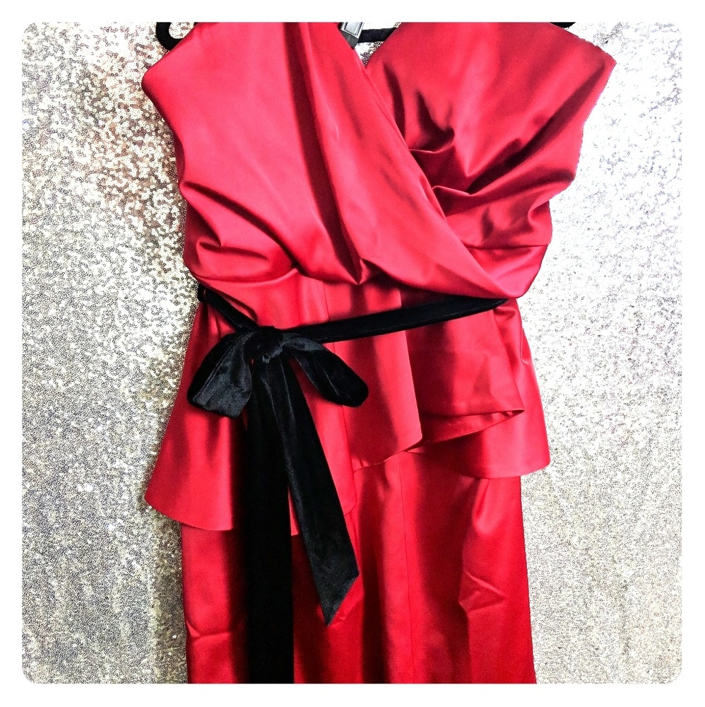 Draped Bodice Peplum Dress
